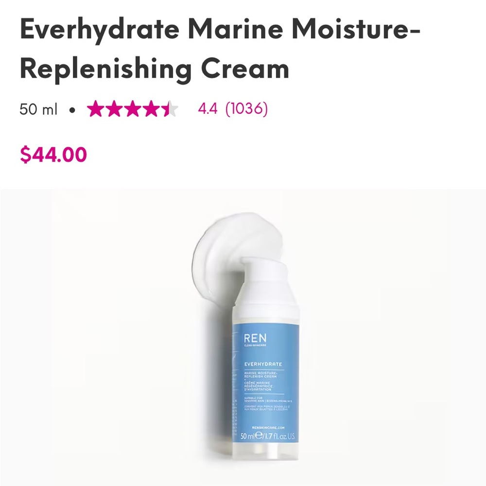 REN Everhydrate Marine Moisture-Replenishing Cream - Blue